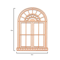 Little Birdie MDF - Arch Window 6" x 8" Style 2