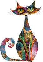 5 Crazy Ladies Stickers - Collage Cats