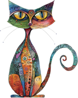 5 Crazy Ladies Stickers - Collage Cats