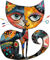 5 Crazy Ladies Stickers - Collage Cats