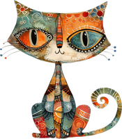 5 Crazy Ladies Stickers - Collage Cats