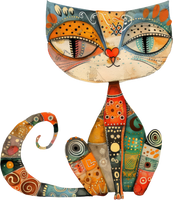 5 Crazy Ladies Stickers - Collage Cats