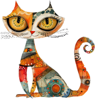 5 Crazy Ladies Stickers - Collage Cats