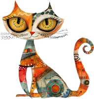 5 Crazy Ladies Stickers - Collage Cats