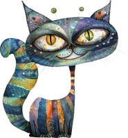 5 Crazy Ladies Stickers - Collage Cats