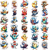 5 Crazy Ladies Die Cuts - Crazy Birds