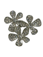 5 Crazy Ladies - Embellishment - Silver Diamante Flowers - 3 Pack