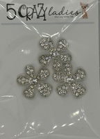 5 Crazy Ladies - Embellishment - Silver Diamante Flowers - 3 Pack