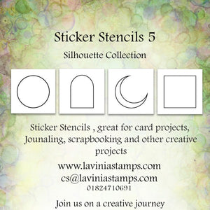 Lavinia Sticker Stencils 5 - Moon, Arch, Square, Circle
