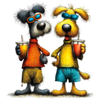 5 Crazy Ladies Stickers - Doggie Best Friends