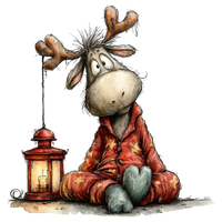 5 Crazy Ladies Stickers - Christmas Reindeer