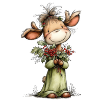 5 Crazy Ladies Stickers - Christmas Reindeer