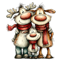 5 Crazy Ladies Stickers - Christmas Reindeer