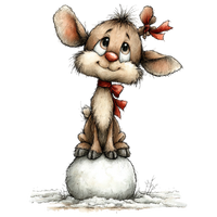 5 Crazy Ladies Stickers - Christmas Reindeer