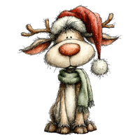 5 Crazy Ladies Stickers - Christmas Reindeer