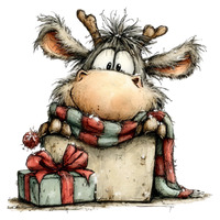 5 Crazy Ladies Stickers - Christmas Reindeer