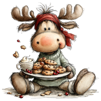 5 Crazy Ladies Stickers - Christmas Reindeer