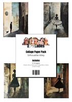5 Crazy Ladies Collage Paper - Silhouette Alley
