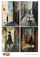 5 Crazy Ladies Collage Paper - Silhouette Alley