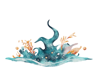 5 Crazy Ladies Journal Stickers - Underwater Wonders