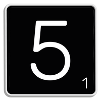 5 Crazy Ladies Journal Stickers - Black Scrabble Tiles