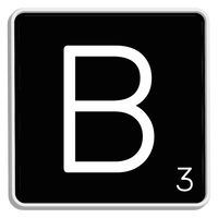 5 Crazy Ladies Journal Stickers - Black Scrabble Tiles