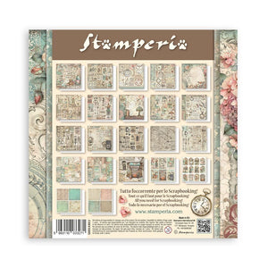 Stamperia Patterned Paper Small Pad 10 Sheets Cm 20,3X20,3 (8"X8") - Brocante Antiques