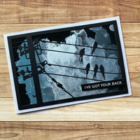 Paper Rose Die - Birds on Powerlines Rectangle Frame