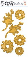 5 Crazy Ladies Die Set - Cornflower & Leafy Branches
