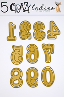 5 Crazy Ladies Die Set - Numbers: Medium with Shadow