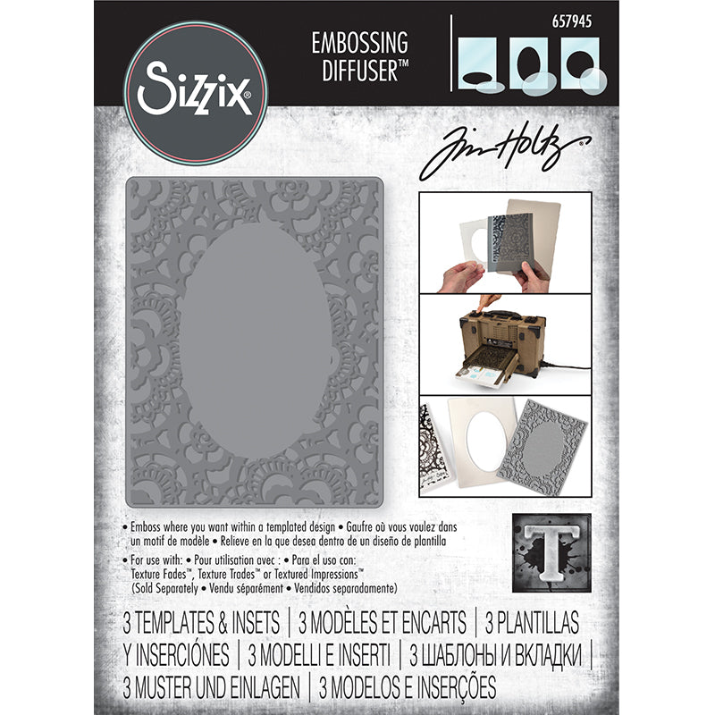 Tim Holtz Embossing Folder Diffusers 3pcs Paper Flourish