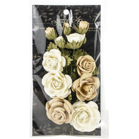 Graphic 45 Flower Pack - Ivory & Natural Linen