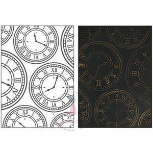 Dress My Craft Embossing Folder - Vintage Clock