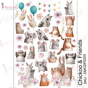 Dress My Craft Transfer Me Sheet A4 - Chickoo & Friends