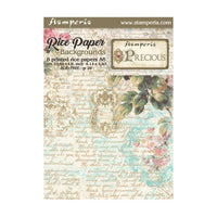 Stamperia Rice Paper A6 Backgrounds - Precious 8pk