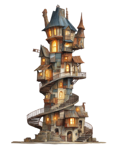 5 Crazy Ladies Stickers - Quirky Houses