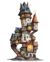 5 Crazy Ladies Stickers - Quirky Houses

