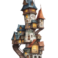 5 Crazy Ladies Stickers - Quirky Houses