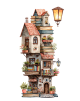 5 Crazy Ladies Stickers - Quirky Houses

