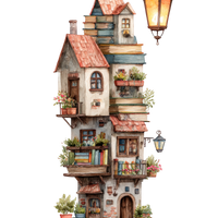 5 Crazy Ladies Stickers - Quirky Houses