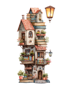 5 Crazy Ladies Stickers - Quirky Houses