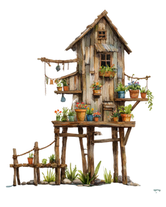 5 Crazy Ladies Stickers - Quirky Houses