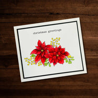 Paper Rose Stamp Set - Poinsettia Bouquet
