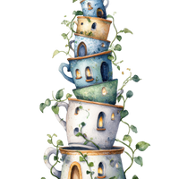 5 Crazy Ladies Stickers - Quirky Houses