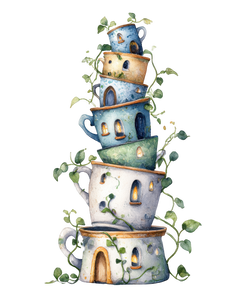 5 Crazy Ladies Stickers - Quirky Houses