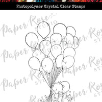 Paper Rose Stamp - Teddy's Balloons