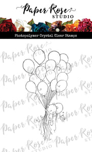 Paper Rose Stamp - Teddy's Balloons