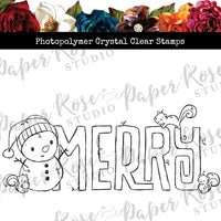 Paper Rose Stamp - Christmas Merry