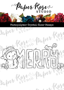 Paper Rose Stamp - Christmas Merry