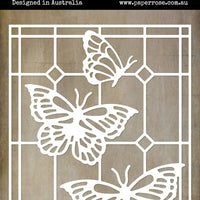 Paper Rose Die - Alora Butterfly Stained  Glass Coverplate